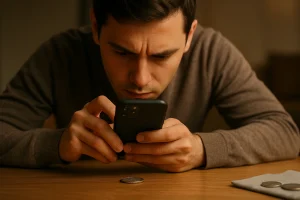 A young collector identifies a coin with the app to check its market value.
