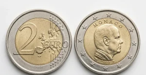 Makroaufnahme einer 2-Euro-Münze