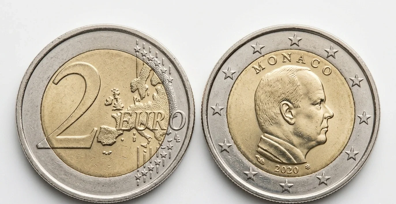 Makroaufnahme einer 2-Euro-Münze
